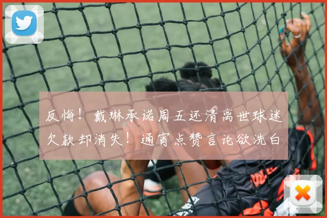 反悔！戴琳承诺周五还清离世球迷欠款却消失！通宵点赞言论欲洗白